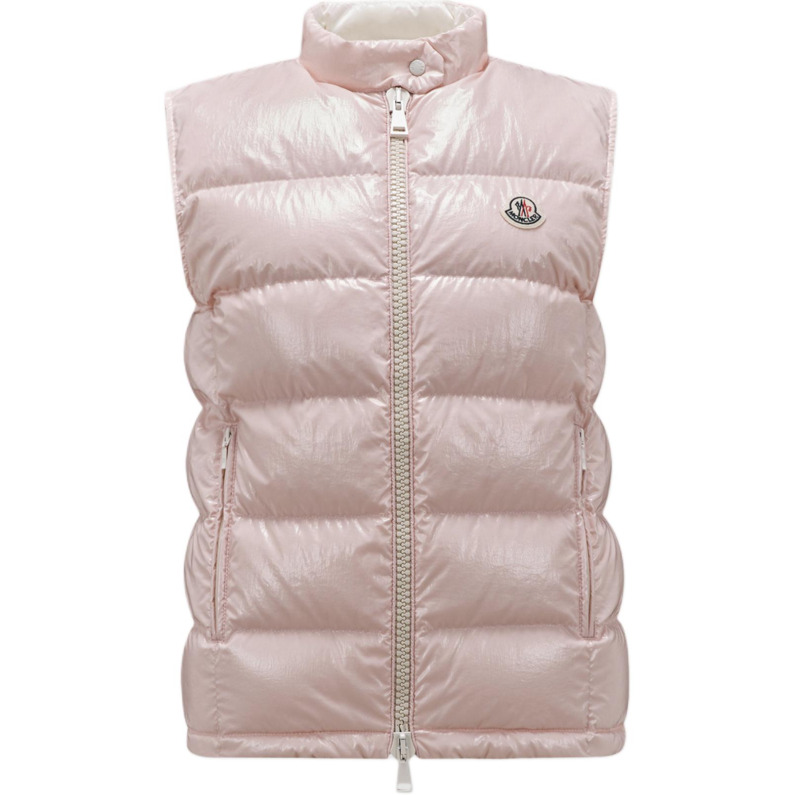 (Women) Moncler ALCIBIA  Pink Sleeveless Down Jacket with Logo and Zip Closure. J10931A00066597EU519