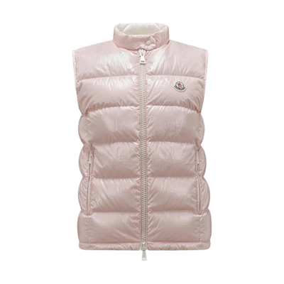 (Women) Moncler ALCIBIA Pink Sleeveless Down Jacket with Logo and Zip Closure. J10931A00066597EU519