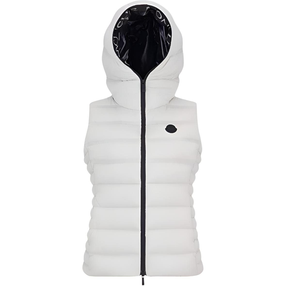 (Women) Moncler ALITERSE  Slim Fit Hooded Zipper Down Vest Grey J10931A00022595FK90D