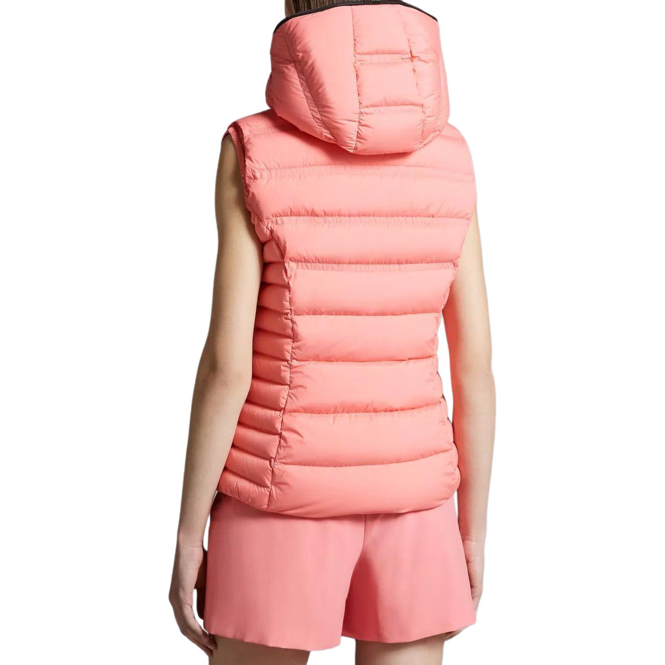 Shop (W) 몽클레르 ALITERSE SS24 핑크 다운 후드 집업 베스트. J10931A00022595FK416