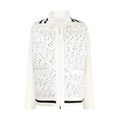 (Women) Moncler All-Over Print Down Jacket White I20939B00002M1241