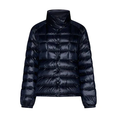 (Women) Moncler Aminia Flared Down Jacket Solid Navy Blue J10931A00006595ZZ776