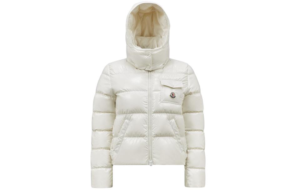 (Women) Moncler Andro SS24  Short Logo Hooded Down Jacket White J10931A00002597EU034 圖 2