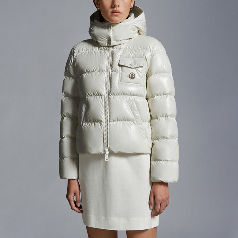 (Women) Moncler Andro SS24  Short Logo Hooded Down Jacket White J10931A00002597EU034 圖 4
