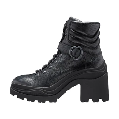 (W) Moncler Ankle Boot 'Black Leather Lace-Up'