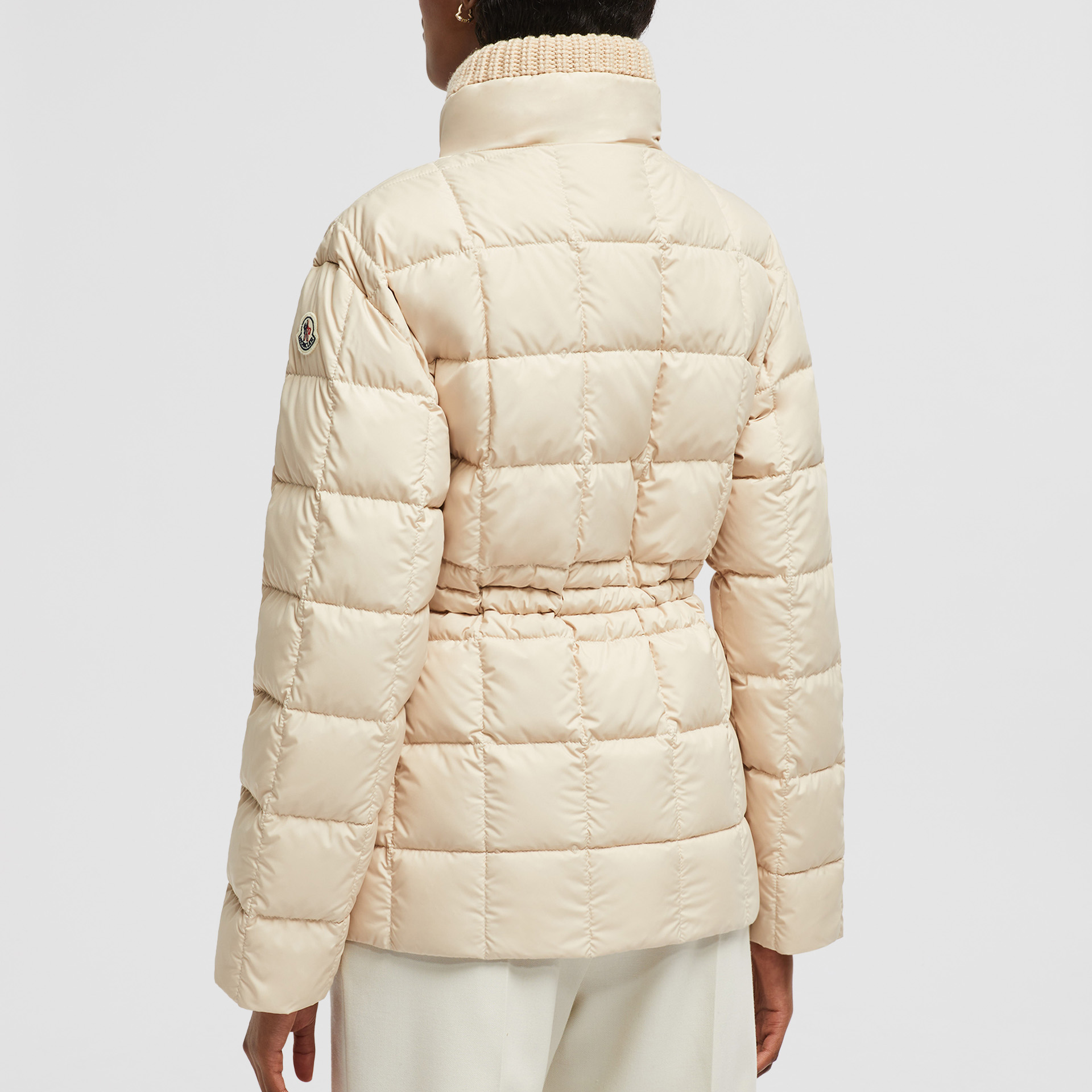 (Women) Moncler Antigone FW24 Beige Short Leather Down Jacket with Drawstring for Women. J20931A0005854A8120N 圖 5