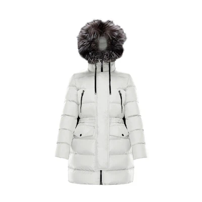 (Women) Moncler Aphroti Classic Mid-Length Hooded Down Coat White Winter 0931B51002C0059034