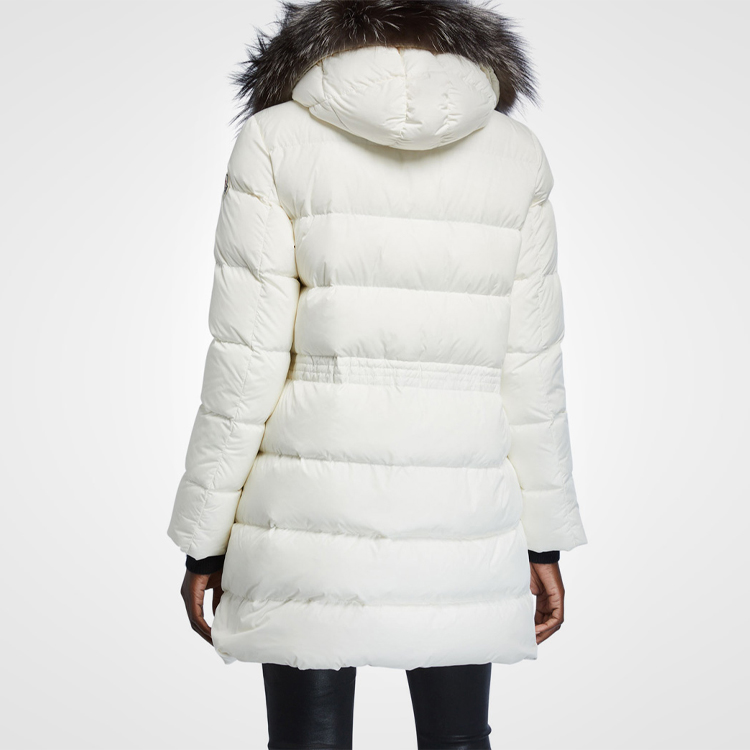 Purchase (W) Moncler Aphroti 經典中長款連帽羽絨外套 白色冬季款 0931B51002C0059034