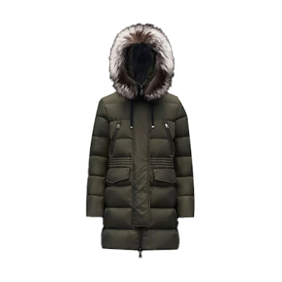 (Women) Moncler Aphroti Down Jacket with Detachable Fur Collar - Army Green. G20931B51002C0059831