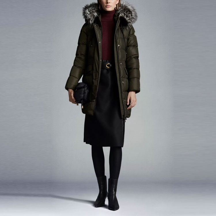 (Women) Moncler Aphroti Down Jacket with Detachable Fur Collar - Army Green. G20931B51002C0059831 圖 3