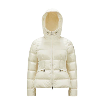(Women) Moncler Avoce FW24 Ivory Waterproof Slim Fit Hooded Down Jacket. J20931A00151539ZD04A