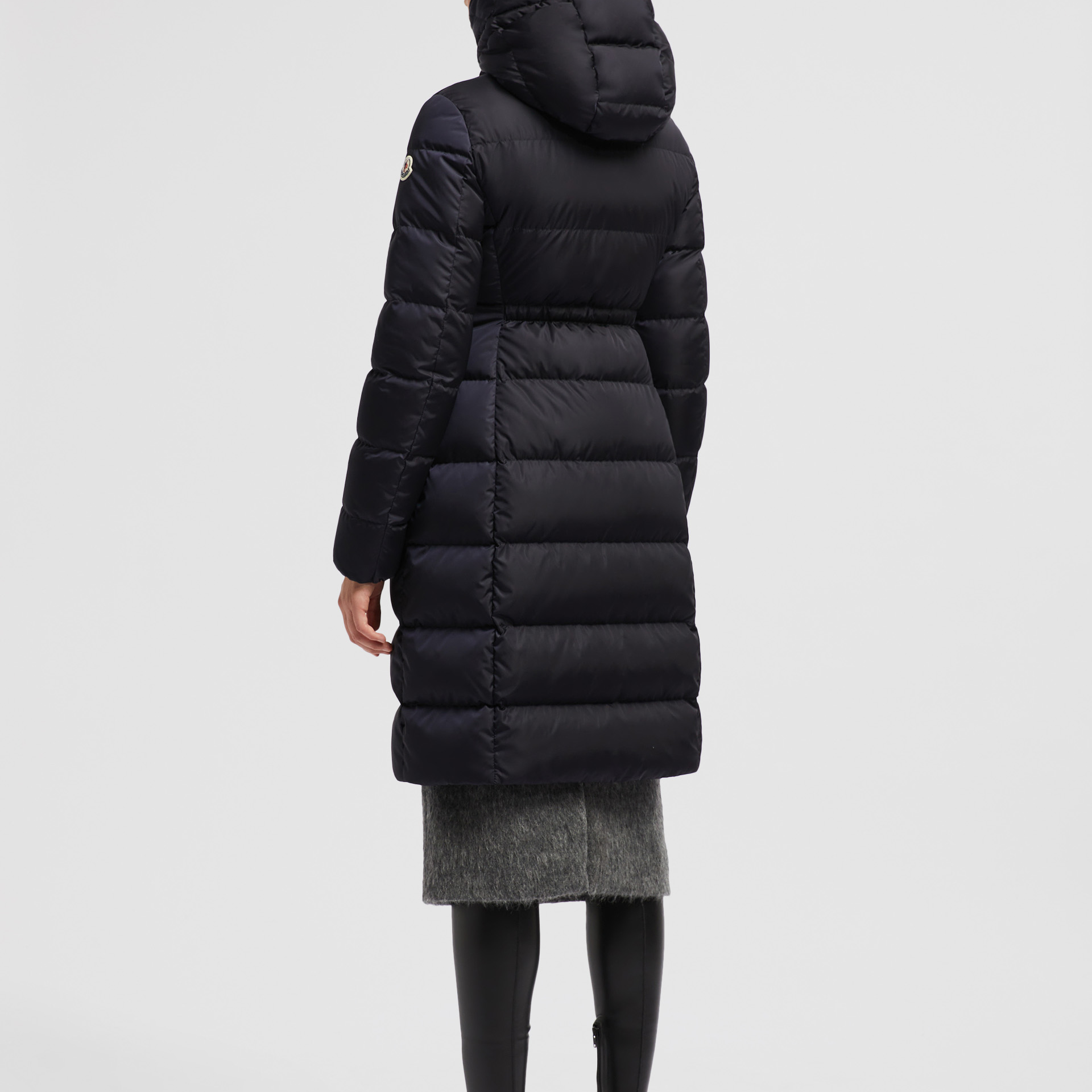 (Women) Moncler Avocette FW24  Long Puffer Jacket Midnight Blue Hooded Slim Fit J20931C00042539ZD778 圖 4