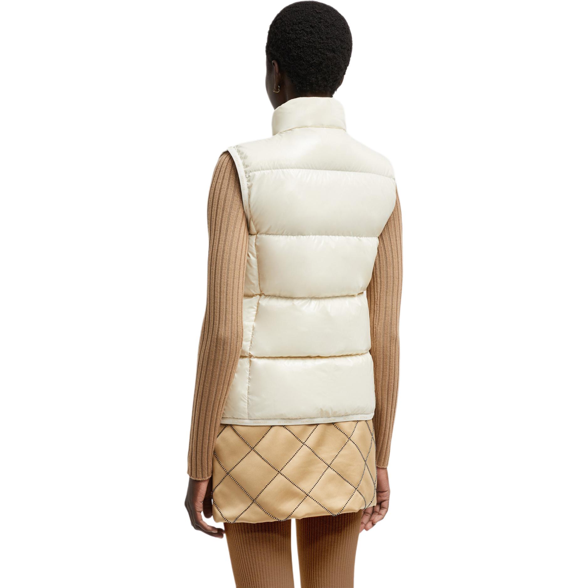(Women) Moncler Badia FW24 Glossy Nylon Button Vest  White Down Gilet. J20931A000085963V070 圖 4