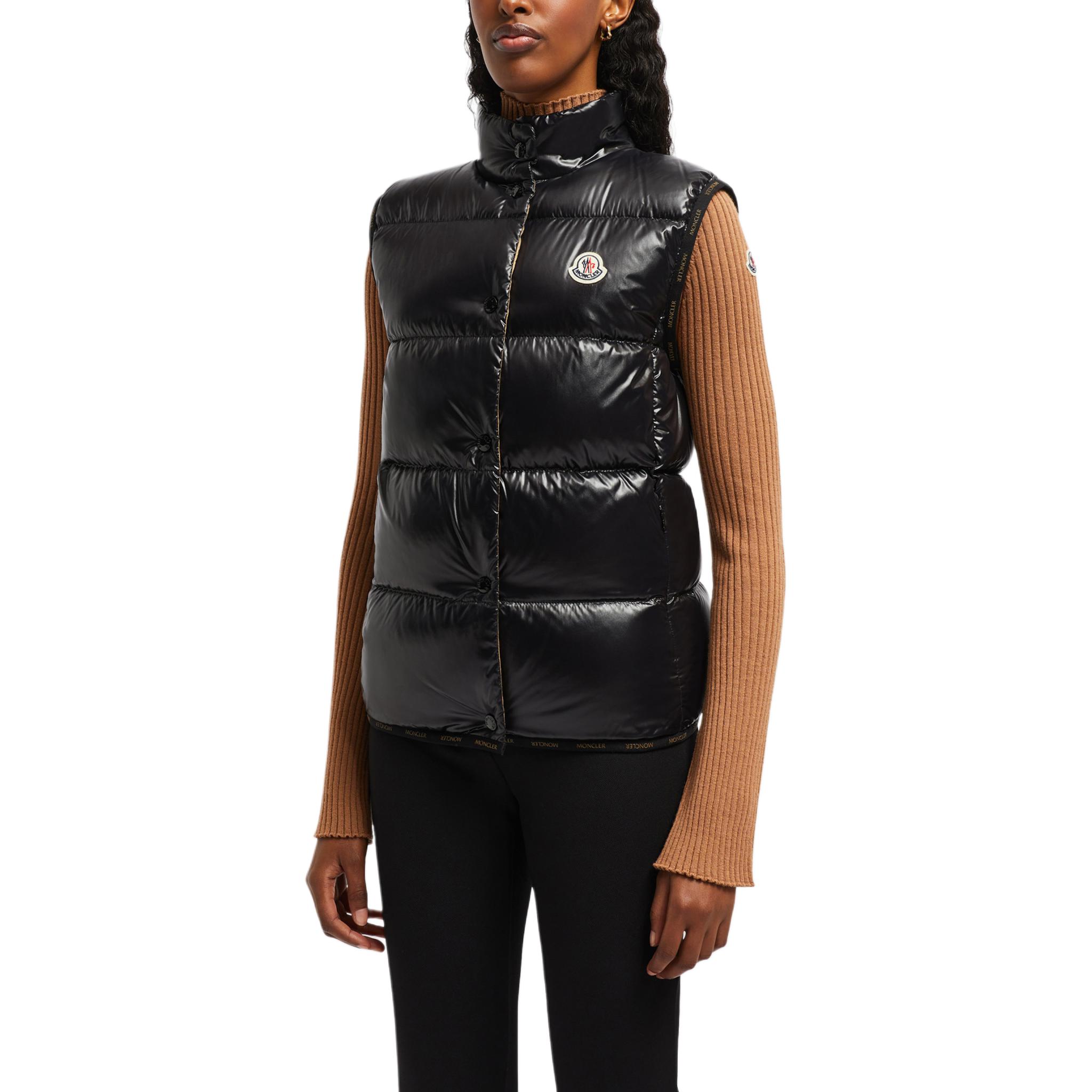 (Women) Moncler Badia FW24 Glossy Nylon Zip Puffer Vest  Black J20931A000085963V999 圖 3