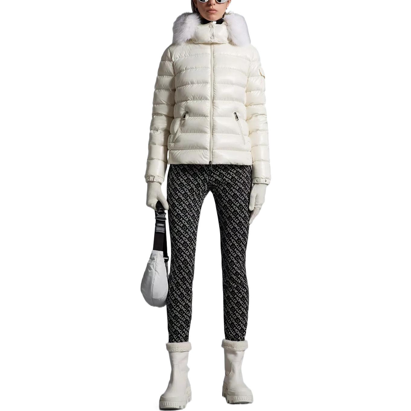 (Women) Moncler Bady Series  White Down Jacket with Logo, High Collar & Fur Trim. H20931A0013768950034 圖 3
