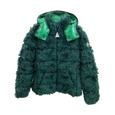 (Women) Moncler Badyp Green Hooded Puffer Jacket with Patch Pockets. D20934680205549TE84E