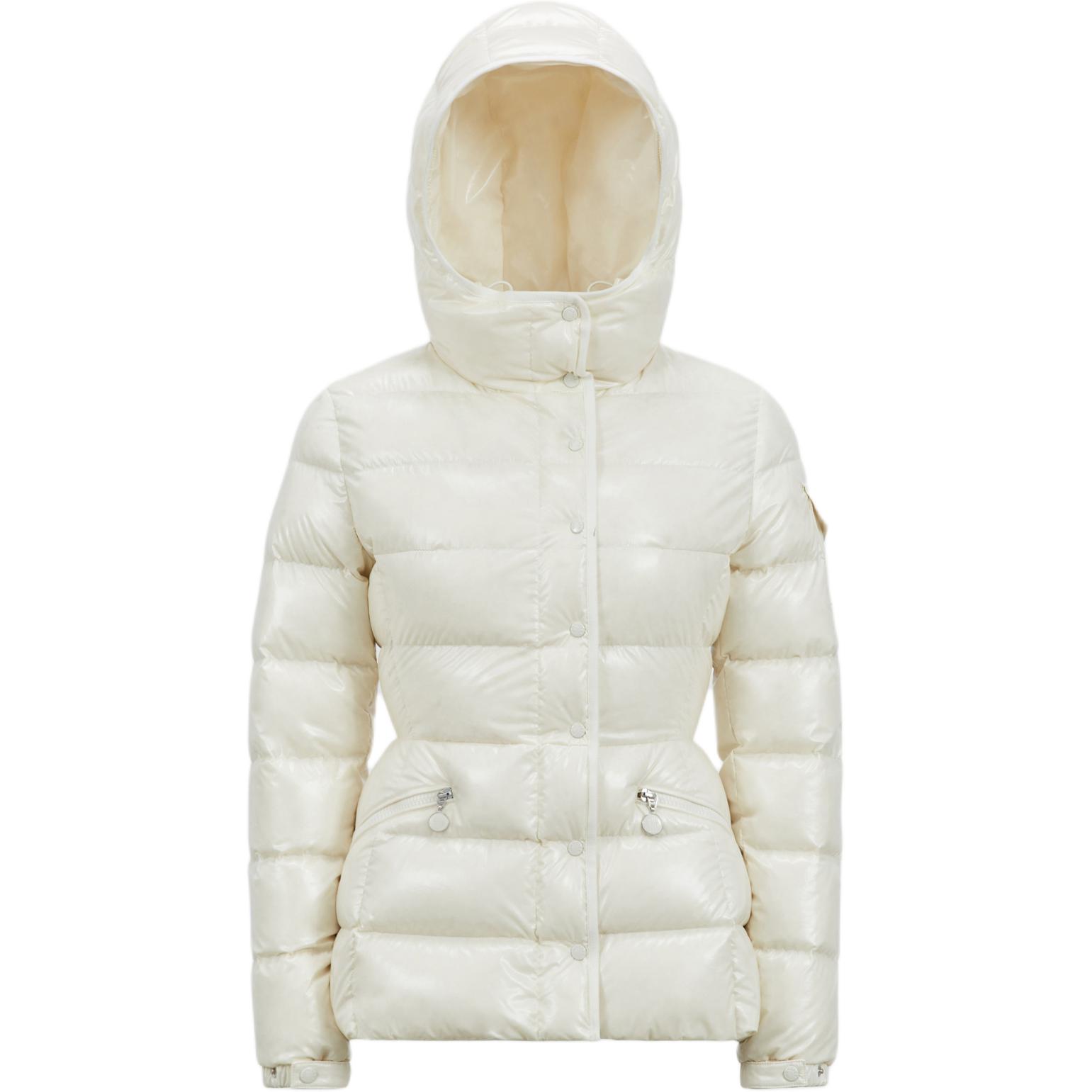 (Women) Moncler Barante FW24  White Short Slim-Fit Zip Down Jacket J20931A00017597EU04A