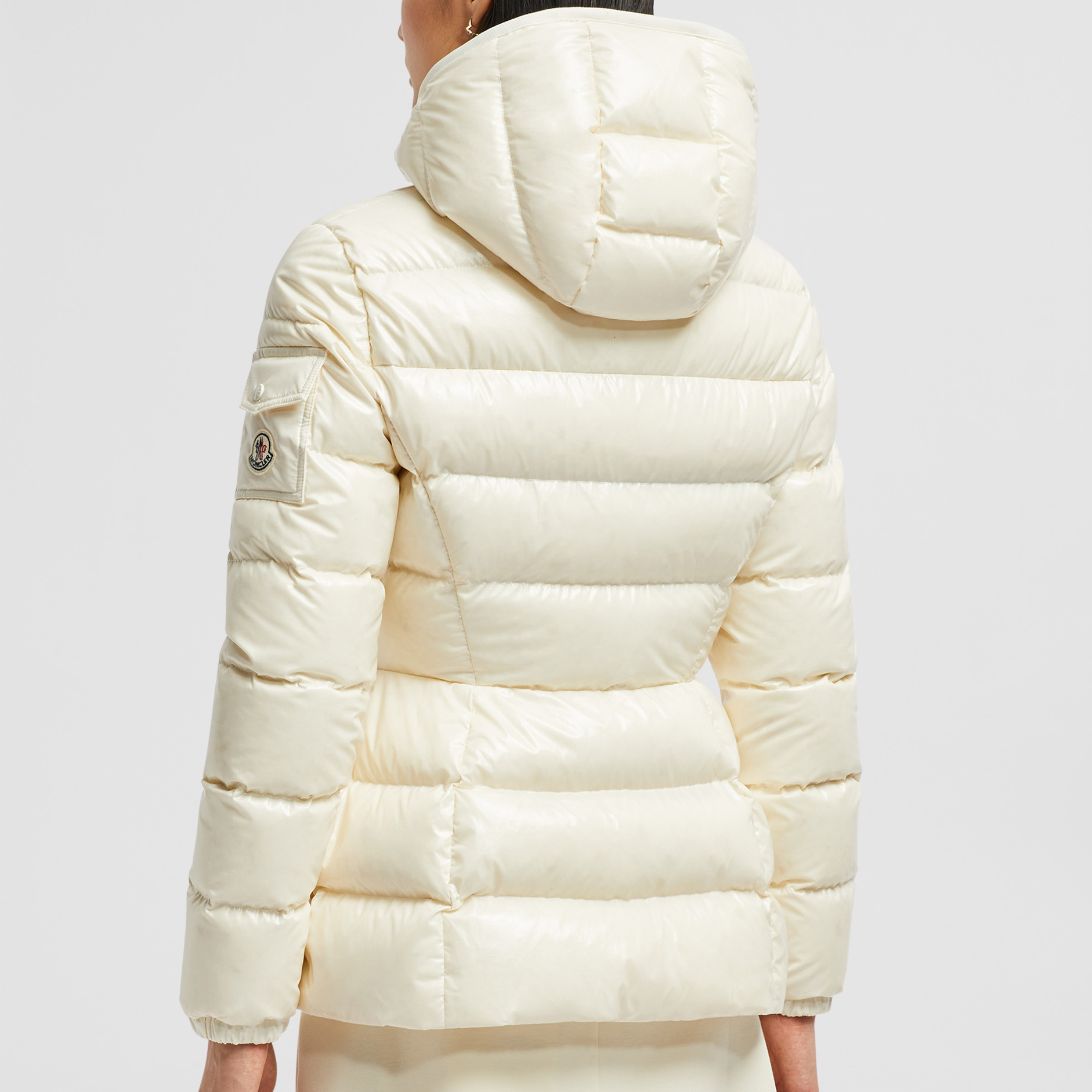 (Women) Moncler Barante FW24  White Short Slim-Fit Zip Down Jacket J20931A00017597EU04A 圖 4