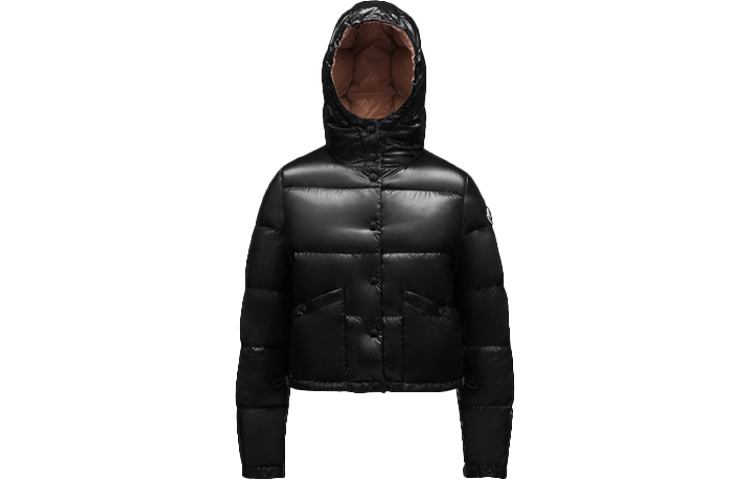 (Women) Moncler Bardanette FW22 Shiny Black Short Puffer Jacket with Logo Women Winter. H20931A0007968950999