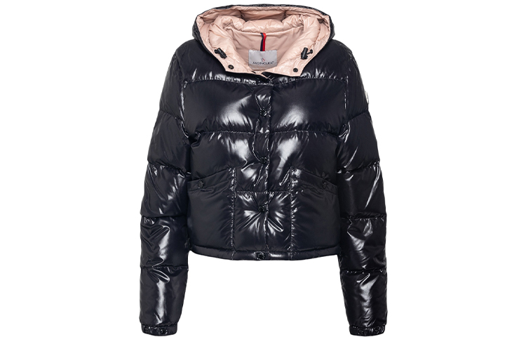(Women) Moncler Bardanette Glossy Hooded Down Jacket Winter Black Short 1A0005868950999