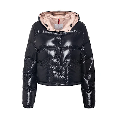 (Women) Moncler Bardanette Glossy Hooded Down Jacket Winter Black Short款 1A0005868950999
