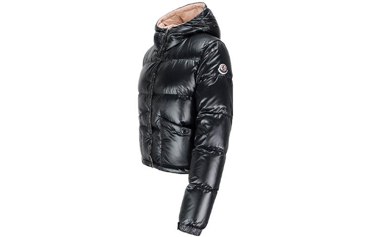 Shop (Women) Moncler Bardanette Glossy Hooded Down Jacket Winter Black Short 1A0005868950999