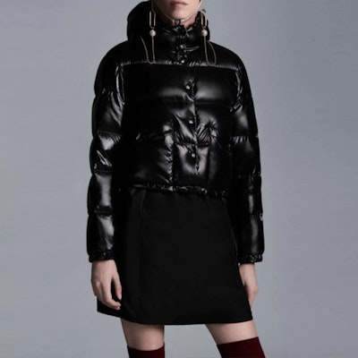 (Women) Moncler Bardanette Glossy Hooded Down Jacket Winter Black Short 1A0005868950999 Cheap (Women) Moncler Bardanette Glossy Hooded Down Jacket Winter Black Short 1A0005868950999