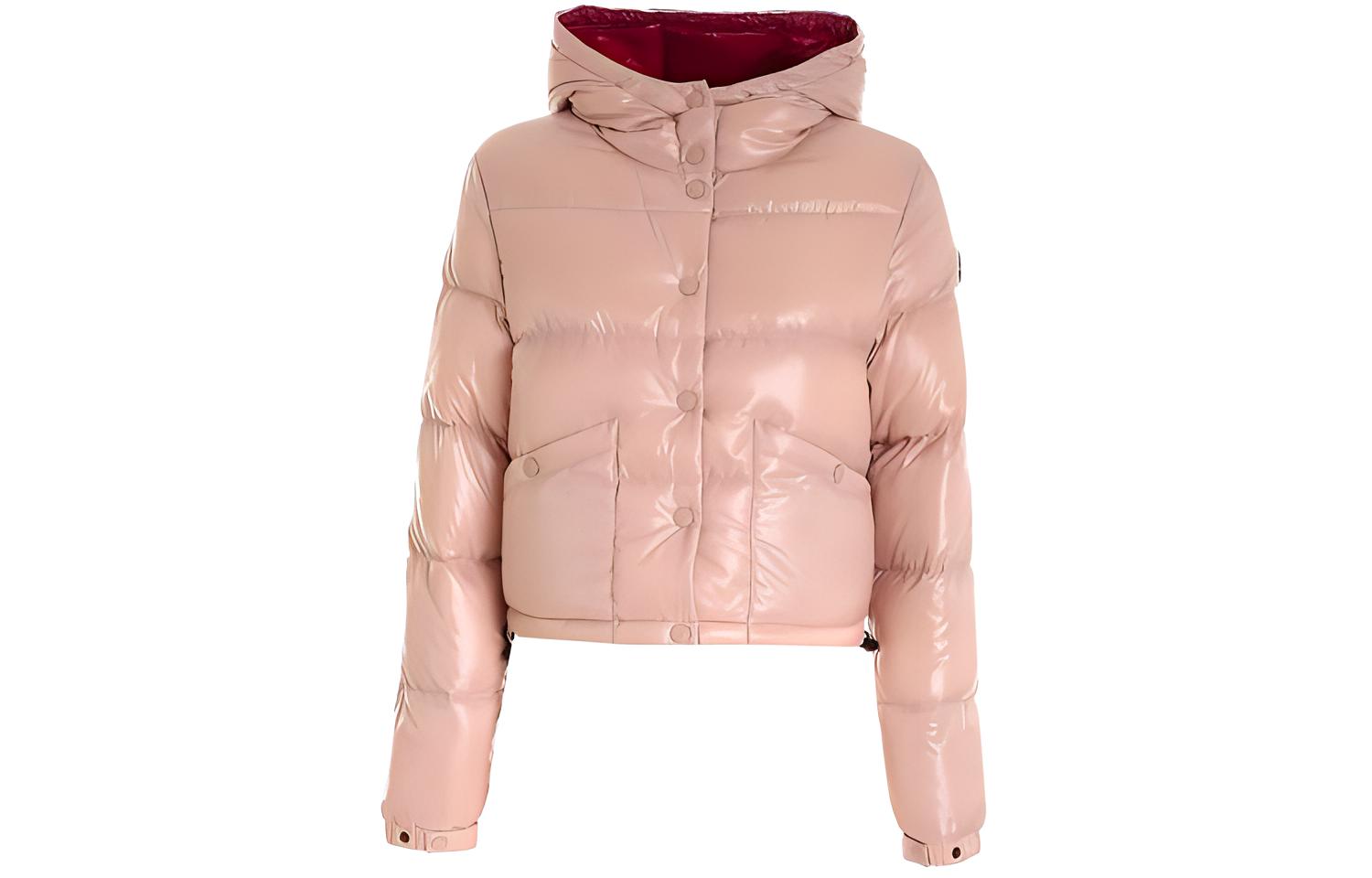 (Women) Moncler Bardanette Short Puffer Jacket with Logo, Pink. 1A0005868950512
