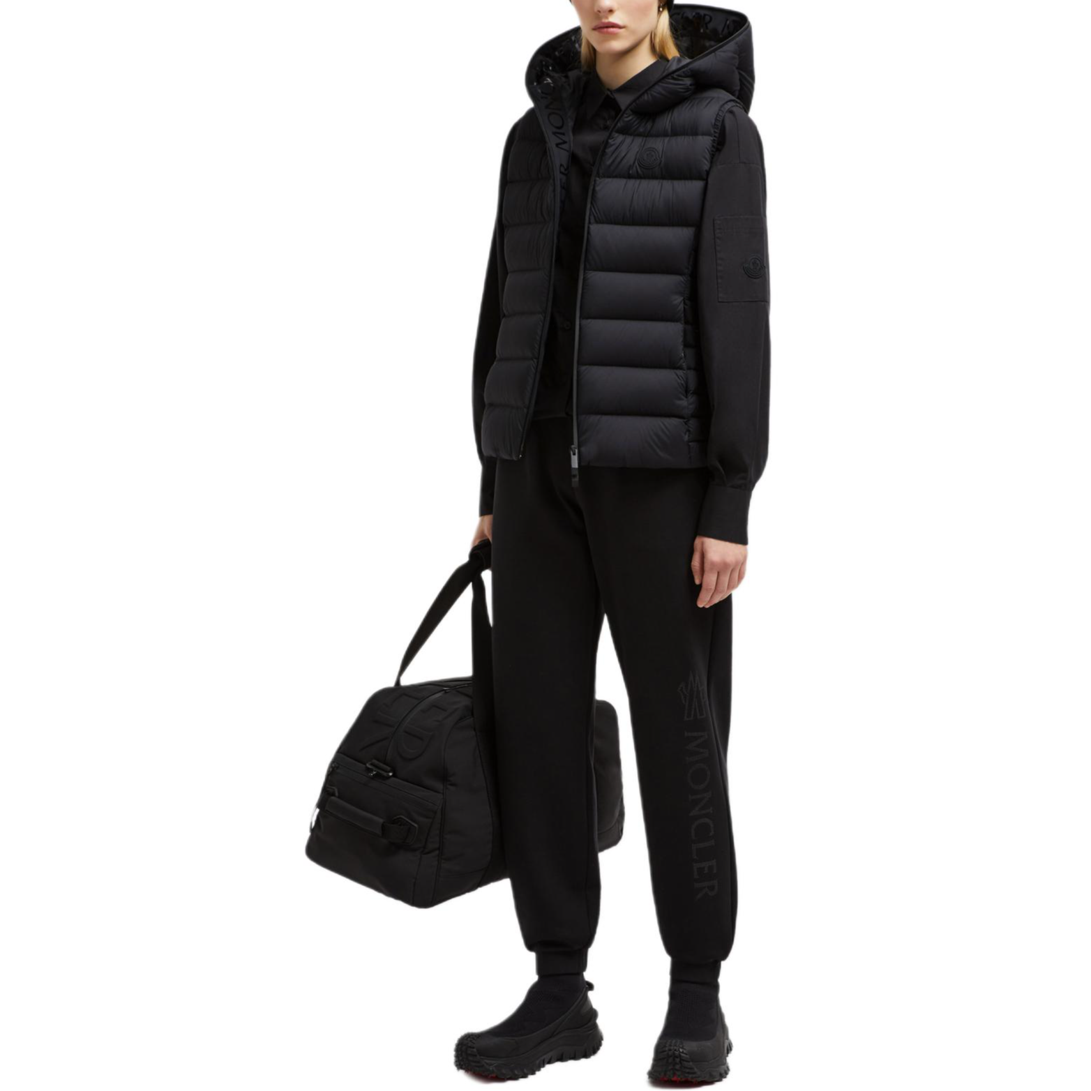 (Women) Moncler Barraux FW24  Black Waterproof Hooded Down Vest J20931A00033596K7999 圖 3