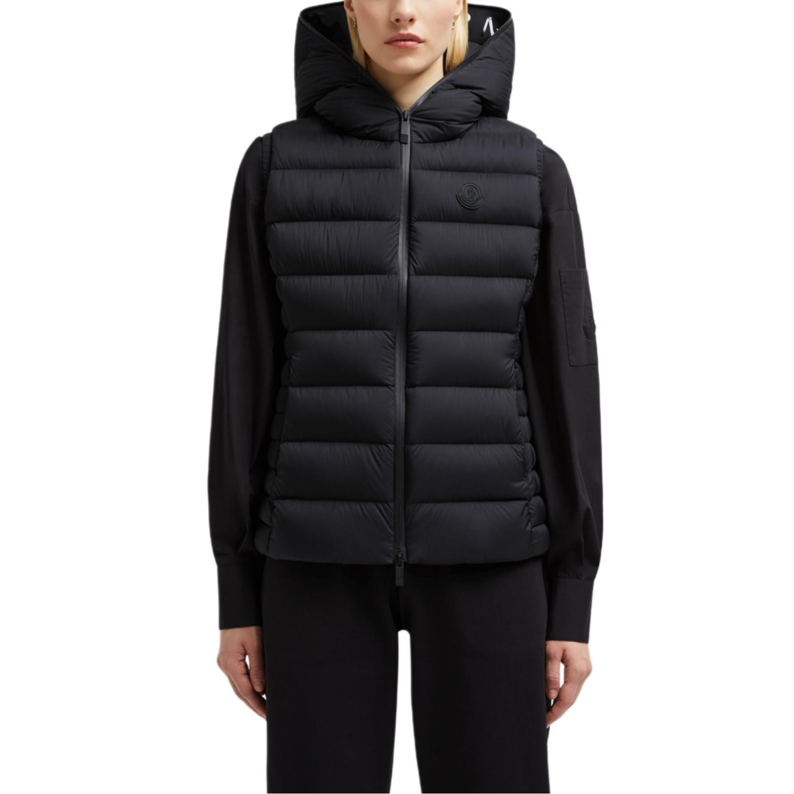 (Women) Moncler Barraux FW24  Black Waterproof Hooded Down Vest J20931A00033596K7999 圖 4