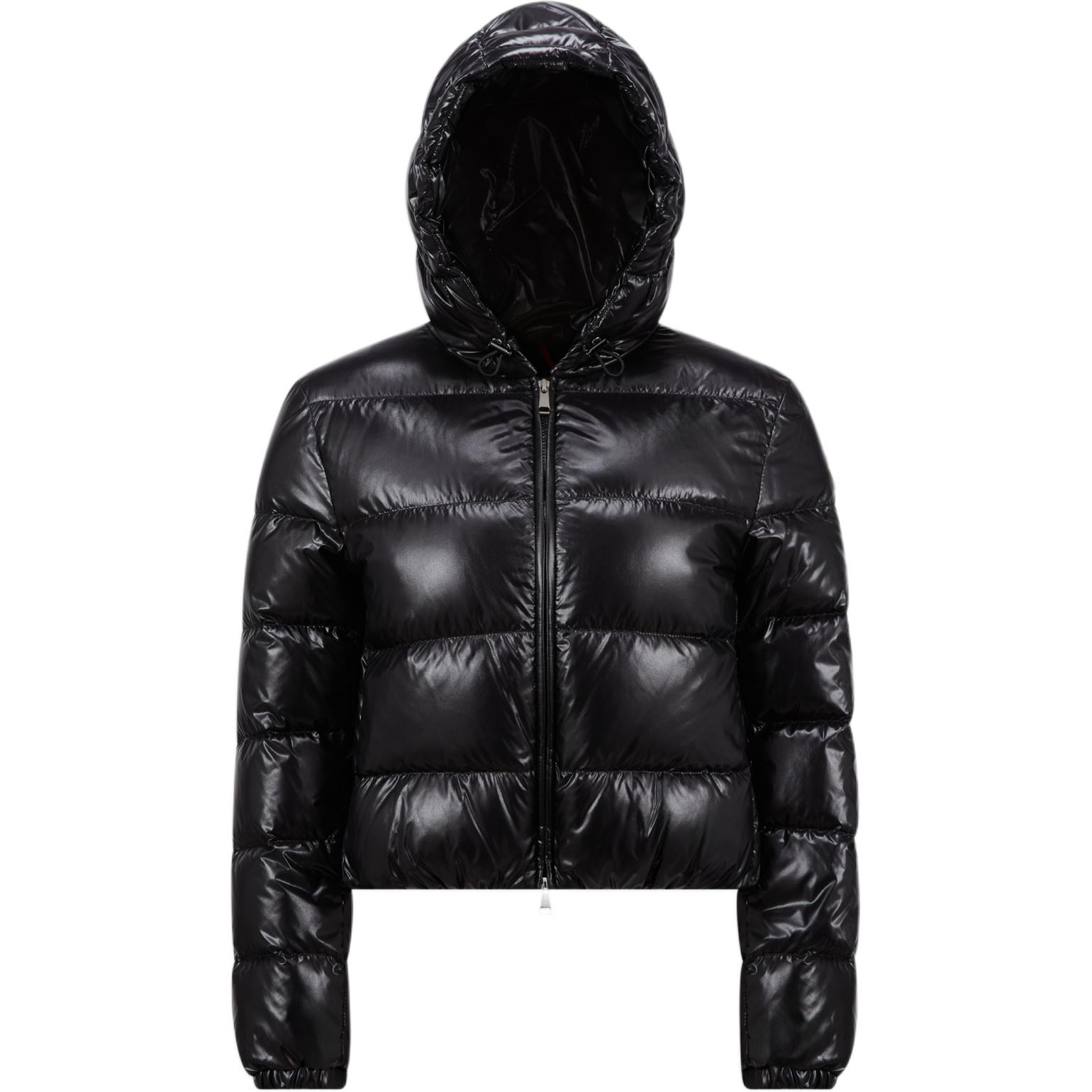 Order (Women) Moncler Bayard FW24  Lightweight Glossy Nylon Hooded Puffer Jacket Black. J20931A000835963V999