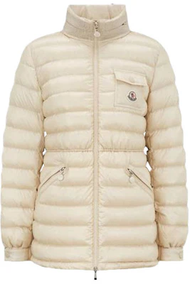 (Women) Moncler Beige Down Jacket with Solid Logo and Zip Stand Collar I10931A00008595ZZ20N Buy (Women) Moncler Beige Down Jacket with Solid Logo and Zip Stand Collar I10931A00008595ZZ20N