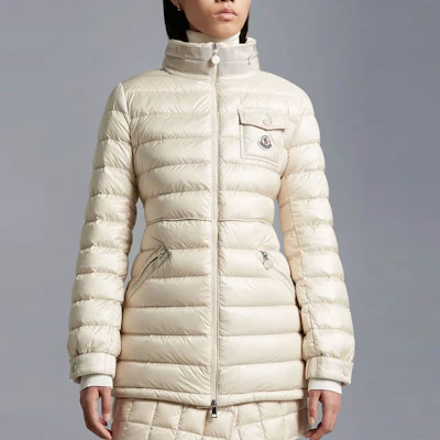 (Women) Moncler Beige Down Jacket with Solid Logo and Zip Stand Collar I10931A00008595ZZ20N Shop (Women) Moncler Beige Down Jacket with Solid Logo and Zip Stand Collar I10931A00008595ZZ20N