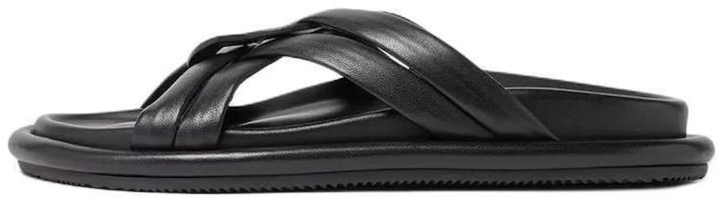 Moncler 盟可睐 Bell Soft 皮革 露趾套腳 休閒拖鞋 0.6cm 女款 黑色 Buy Moncler 盟可睐 Bell Soft 皮革 露趾套腳 休閒拖鞋 0.6cm 女款 黑色