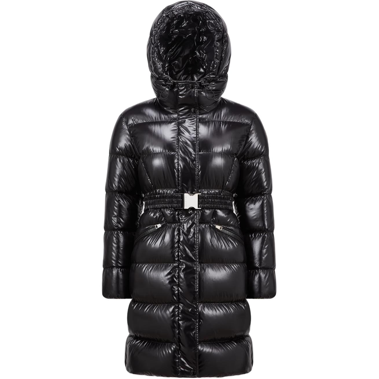 Buy (Women) Moncler Bellevue Shiny Hooded Long Down Jacket  Black. J20931C000385963V999