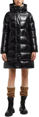 (Women) Moncler Bellevue Shiny Hooded Long Down Jacket Black. J20931C000385963V999 Lookbook (Women) Moncler Bellevue Shiny Hooded Long Down Jacket Black. J20931C000385963V999
