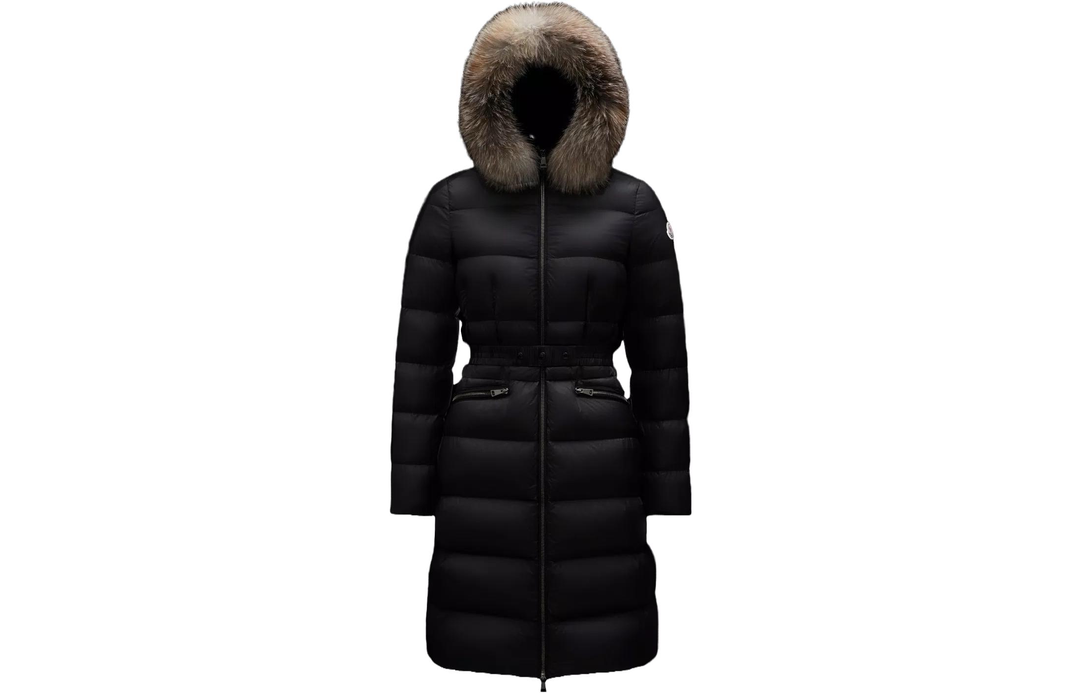 (Women) Moncler Beodic  Long Hooded Puffer Jacket Black with Logo Zipper. I20931C000345396Q999