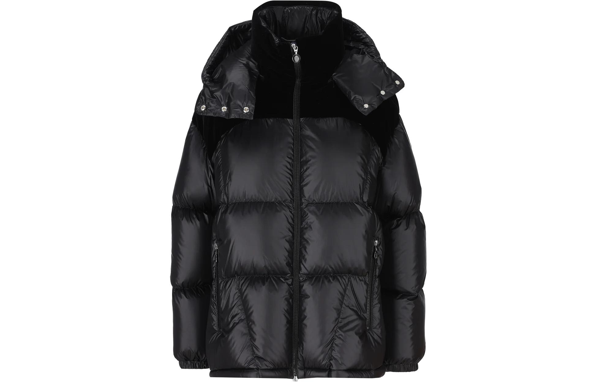 (Women) Moncler Black Fitted Down Jacket with Solid Color and Zipper 1A00049595ZZ999 圖 2