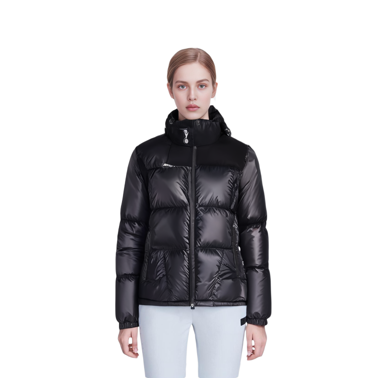 (Women) Moncler Black Fitted Down Jacket with Solid Color and Zipper 1A00049595ZZ999 圖 4