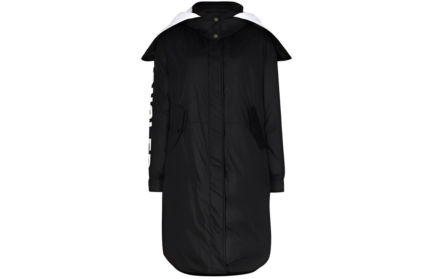 (Women) Moncler Black Letter Print Padded Zip-Up Hoodie Jacket F20931C57740C0230