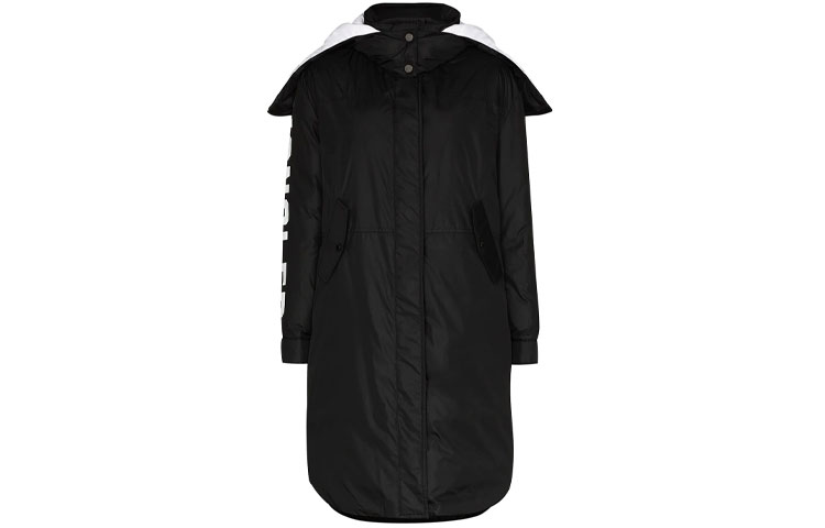 (Women) Moncler Black Letter Print Padded Zip-Up Hoodie Jacket F20931C57740C0230 圖 2