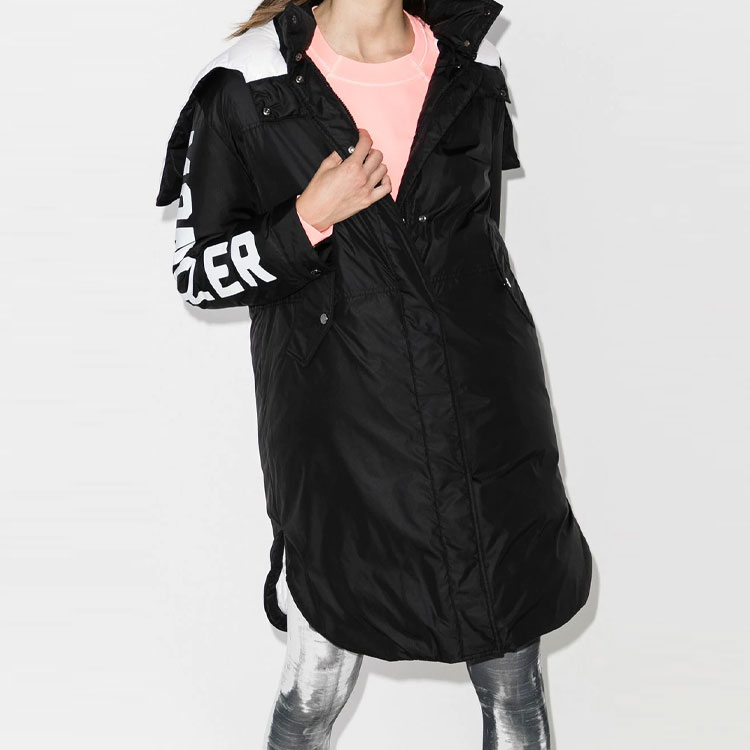 (Women) Moncler Black Letter Print Padded Zip-Up Hoodie Jacket F20931C57740C0230 圖 3