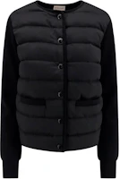 (Women) Moncler Black Logo Long-Sleeve Crewneck Button-Up Jacket J20939B00006M1131999 (Women) Moncler Black Logo Long-Sleeve Crewneck Button-Up Jacket J20939B00006M1131999