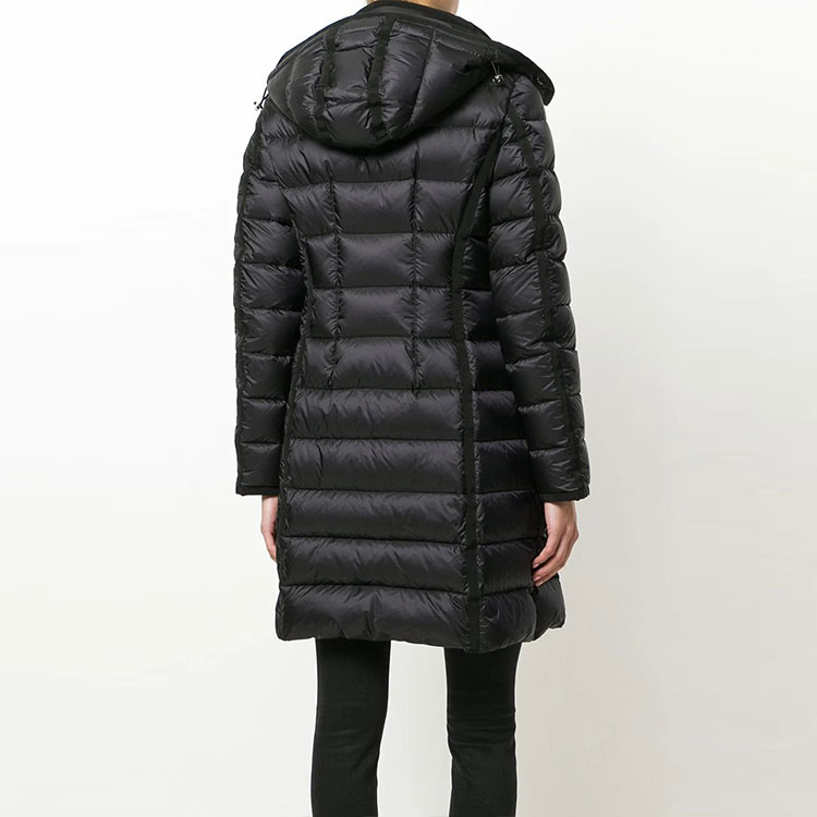 Details for (W) Moncler Jaket Hitam Logo Panjang dengan Tudung. 493000553048999