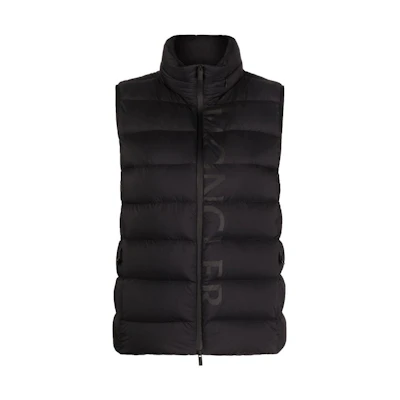 (Women) Moncler Black Logo Print Padded Sleeveless Vest SS22 H20931A0001253333999