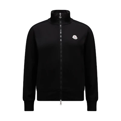 (Women) Moncler Black Loose High-Neck Zip-Up Sweatshirt J20938G0001889ALE999