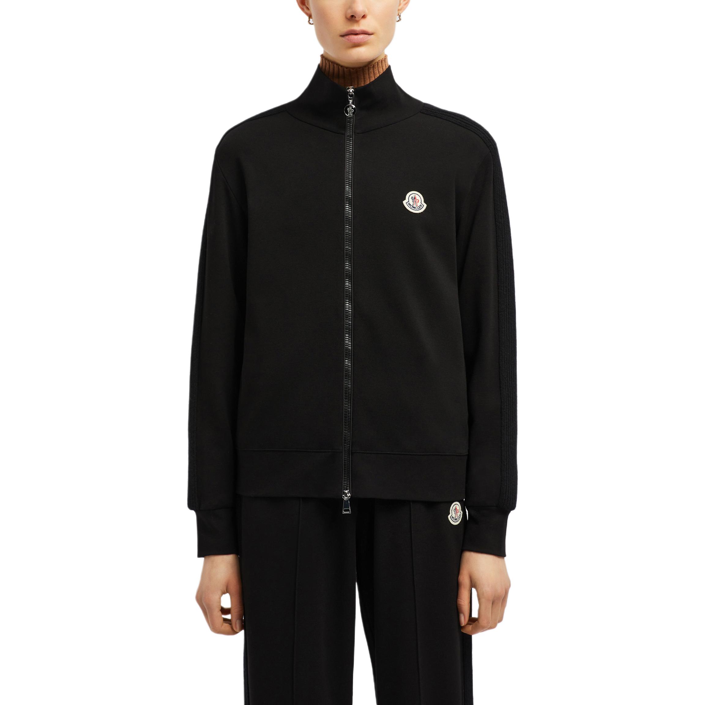 Shop (W) Moncler 黑色寬鬆高領拉鏈運動衫 J20938G0001889ALE999