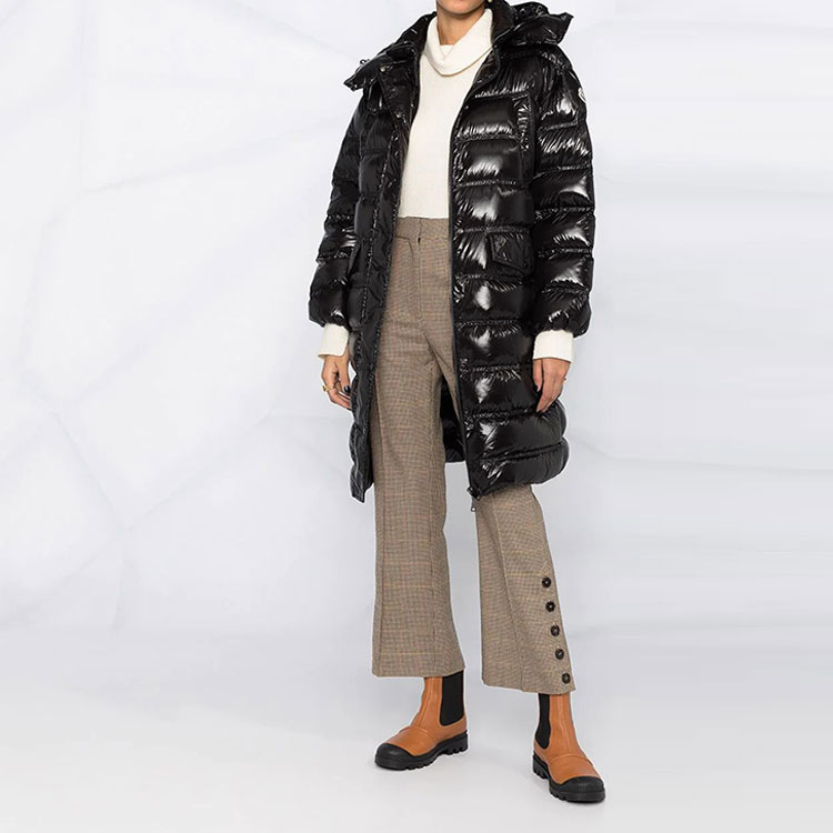 (Women) Moncler Black Mid-Length Hooded Down Jacket F20931C5290054AN2999 圖 3