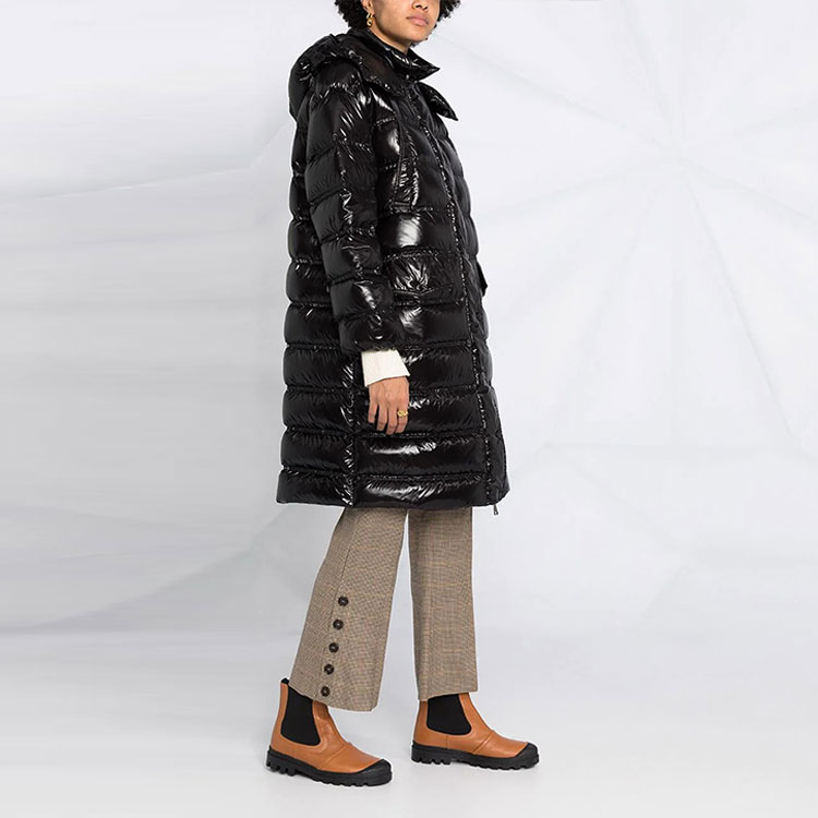 (Women) Moncler Black Mid-Length Hooded Down Jacket F20931C5290054AN2999 圖 5