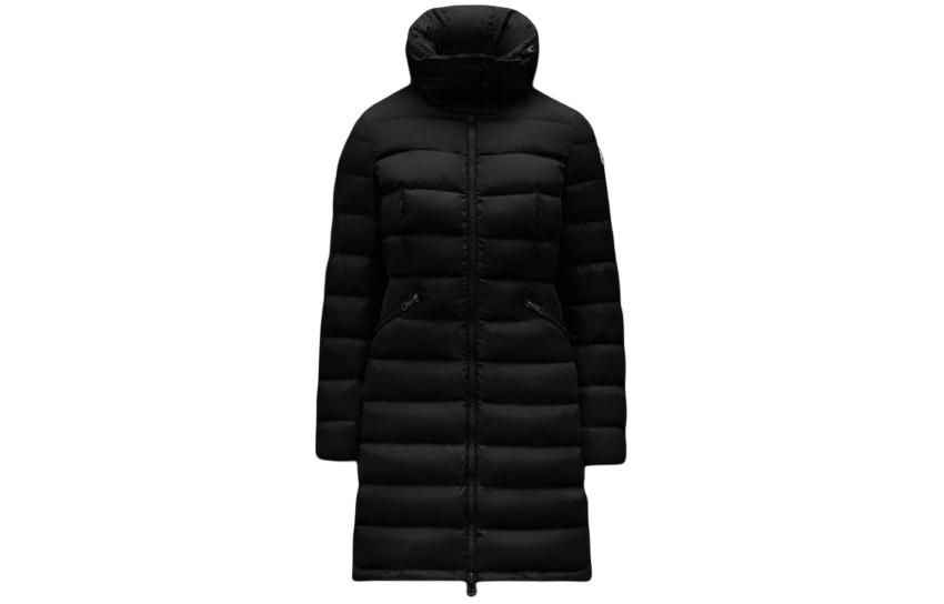 (Women) Moncler Black Mid-Length Stand Collar Long Sleeve Jacket Coat I20931C5090054155999